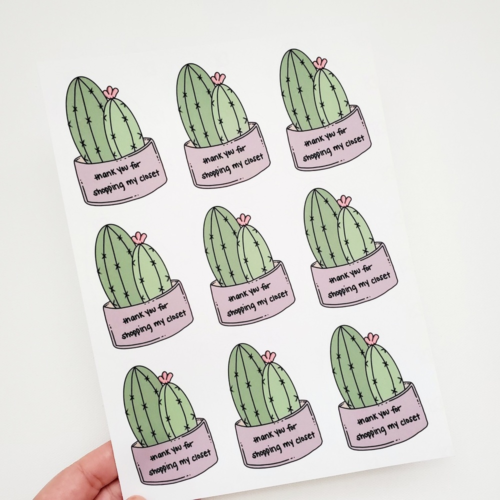 LB006 STICKERS Custom Poshmark Stickers Thank You for Shopping my Closet Sticker - Picture 4 of 9